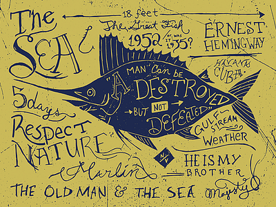 The Sea digital illustration hemingway old man the sea