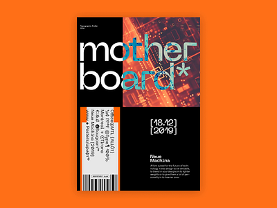 Mother Board Type Poster design machine poster typography ui ux vector