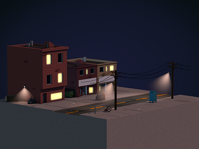 Low Poly Street Scene