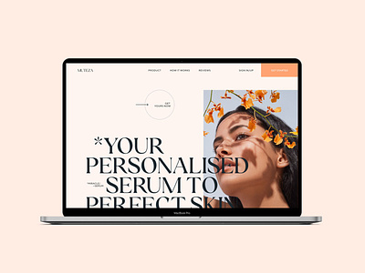Muteza Skin Serum app beauty design ecommerce product serum skin startup tech typography ui ux website