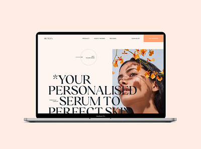 Muteza Skin Serum app beauty design ecommerce product serum skin startup tech typography ui ux website