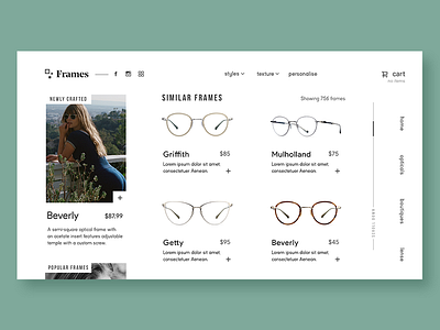 Eye Wear Shoping Website. animation app branding design typography ui ui design ux vector web app web design website