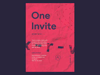 1 Dribbble Invite. dribbble giveaway instant invitación invitations invite join poster