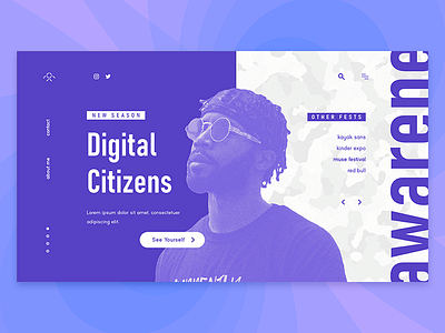 Digital Citizen animation app design portfolio typography ui ux vector web design website