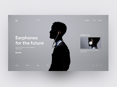 Earphones Landing Page art concept design grid interaction interface promo typography ui ux website