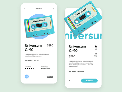Cassette UI antique app cassettes concept design online popular shopping ui ux