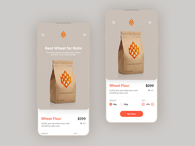 Wheat Flour Responsive website. app branding design ecommerce mobile mockups ui ux website wheat