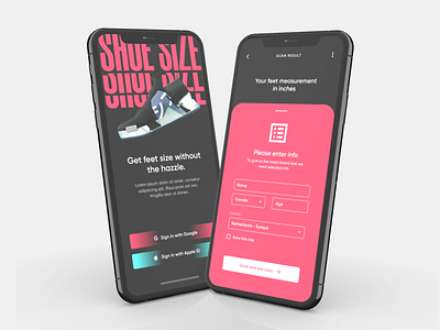 Shoe Size app app design design interaction interface mobile shoe signup size ui ux
