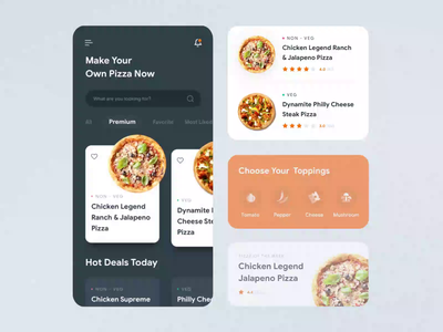 Popshot | UI Concept for Online Food Ordering App animation design ui ui design ux uxui design visual design