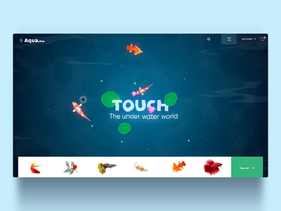 Online marketplace to buy aquarium fish | Popshot by Lollypop 3d aftereffects animation aquarium illustration illustration art onlinemarket ui design visual design