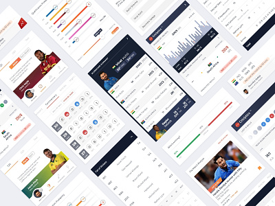 Cricket analytics app screens appscreen design mobile mobile app product design ui ui design ux uxui design visual design