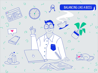 Balancing Dribbble animated gif animation illustration