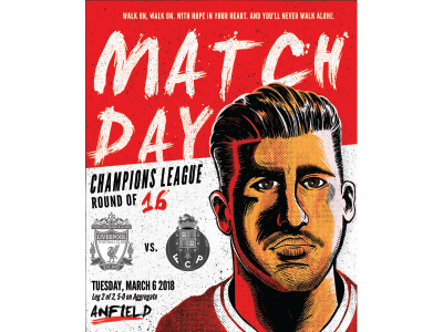 Liverpool Match Day football graphic design graphicdesign illustration liverpool posterdesign soccer sports texture