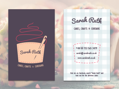 Sarah Ruth Business Card business card cakes crafts