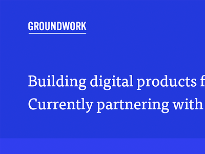 Groundwork portfolio website work