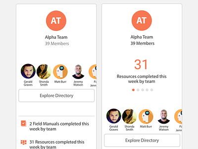 Team Module mobile-first responsive user interface ux