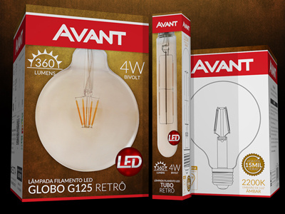 Lâmpada de Filamento LED Retrô da Avant avant lamp lamp box led packaging