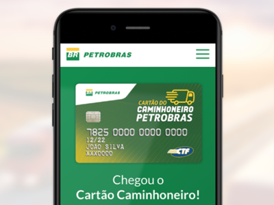 Site do Cartão do Caminhoneiro Petrobras design interface landing page site web