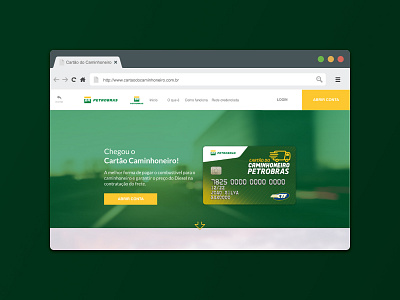 Website Cartão do Caminhoneiro Petrobras design interface petrobras user interface webdesign website