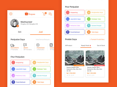 Revamping Shopee's Seller Interface design dribbble e commerce flat interface mobile orange revamp shopee sketch ui uiux user experience user interface ux