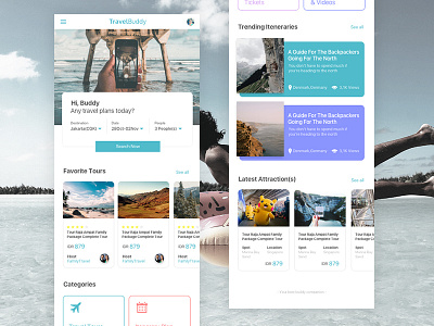 Travel Tour Marketplace Mobile Interface