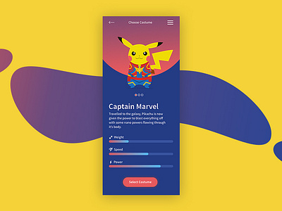 Captain 'Pikachu' Marvel captain marvel design dribbble flat illustration interface marvel mobile photoshop pikachu pokemon sketch ui uiux ux