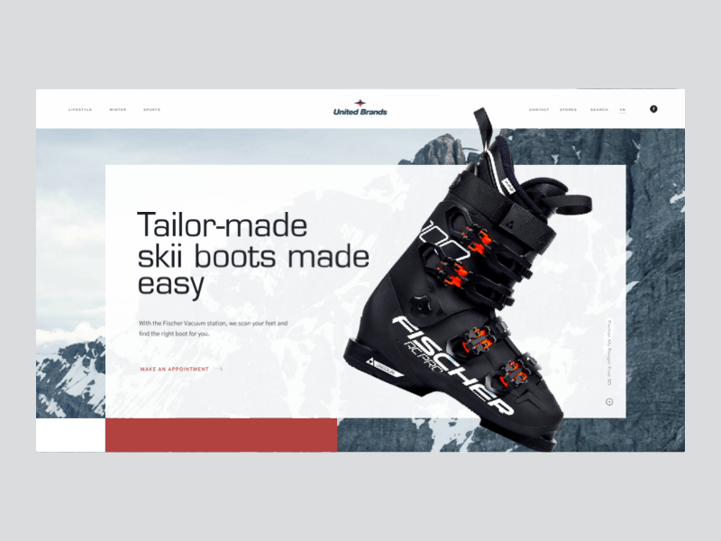eCommerce sports landing page