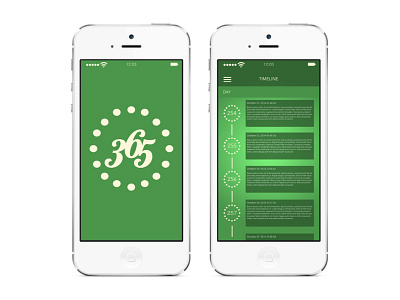 365ography App Splash and Timeline