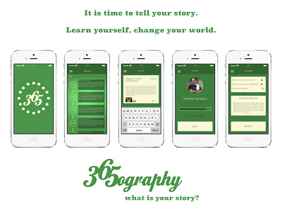 365ography UI Mockup app branding journal mockup ui