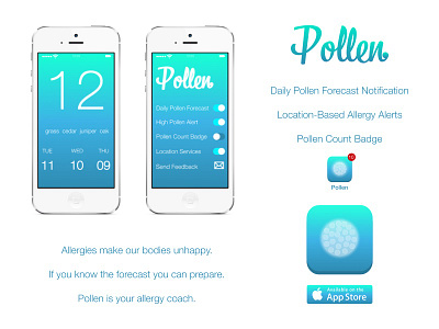 Pollen app icon ios typography ui