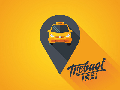 Trebaol Taxi cab dune dunedzn flat identity lettering logo pin taxi type yellow yellowrat