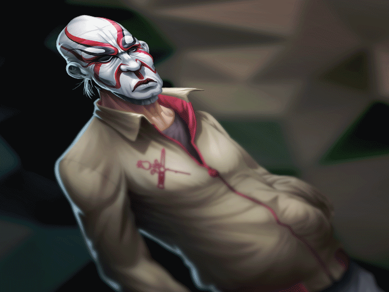 Mad Mask "Parrain de la Ville" character charadesign demon dune dunedzn gang illustration ink japan mask painter sketch