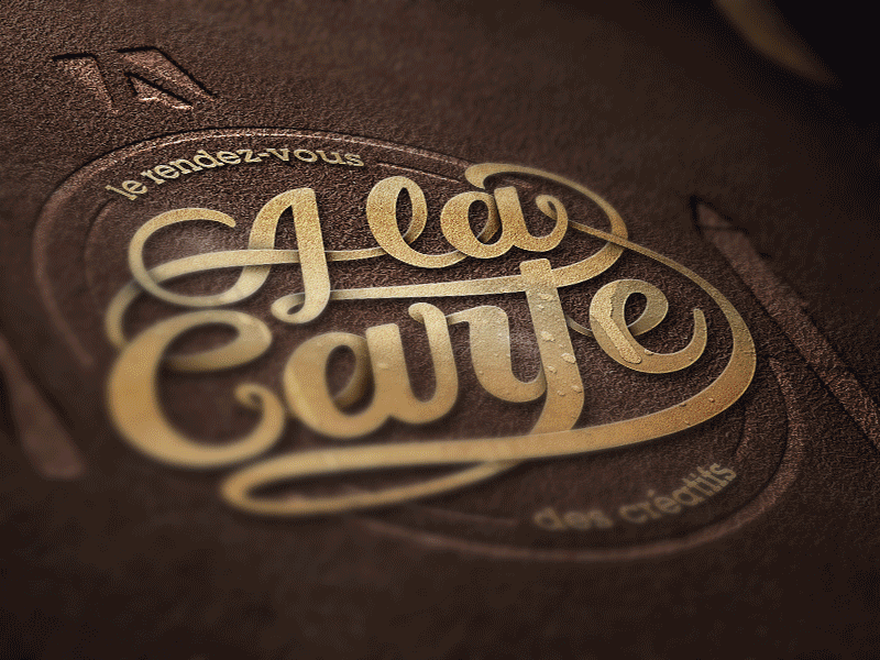 A la Carte. adobe dune dunedzn gang gold leather letter lettering menu paris typo typography