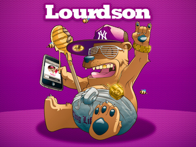 Lourdson bear bee blog gang honey illustration iphone lourdson mascot music new era thug life