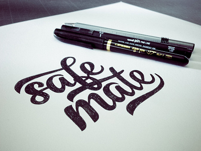 Safe Mate - Lettering black draw dune gang handmade ink letter lettering pen safe type typography