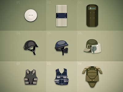 Defense items adobe bulletproof defense dune game gang icon illustrator item shield sosoa vest