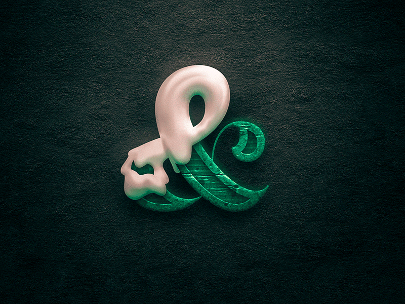 esperluette / ampersand ampersand dune gang green liquid milk solid texture type typo typography white