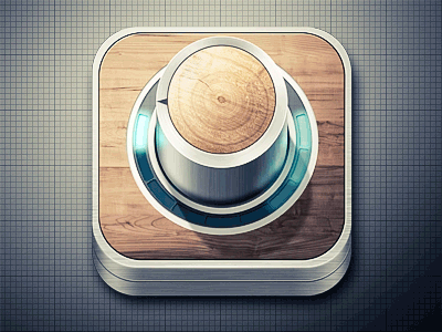 Wood and Steel apple application button gang icon ipad iphone