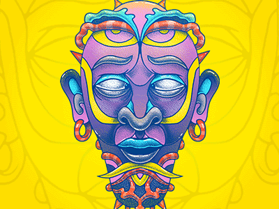 Mask of tomorrow dot drawing face illustration portrait work