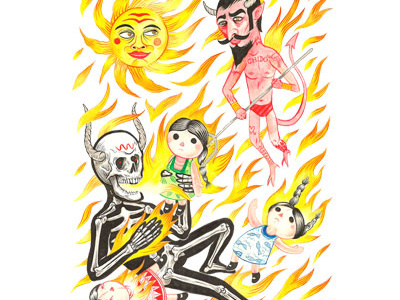 Die Maria calavera dead death design drawing groenewold illustration mexico portrait sketch skull sun tattoo