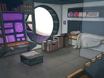 Sci-Fi Workstation Living Space