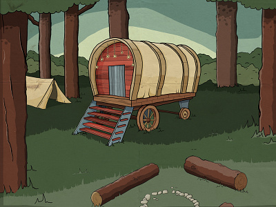 Caravan (Colour) illustration