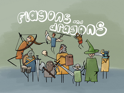 Flagons & Dragons illustration