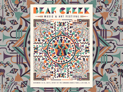 Bear Creek Poster concert poster geometric gig poster illustration music psychedelic symmetry vector