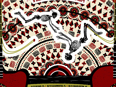 Trapeze Skeletons gig poster concert poster illustration latin pattern skeleton