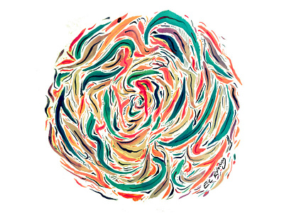 Watercolor Portal Sticker abstract psychedelic watercolor