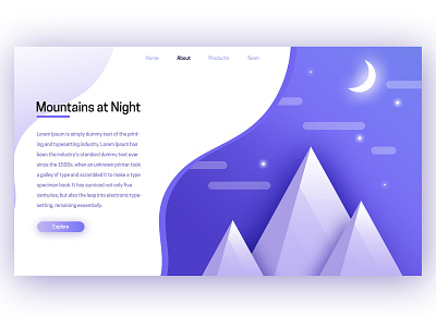 Mountains at Night UI/UX Design design ui uidesign uiux ux ux design webdesign website