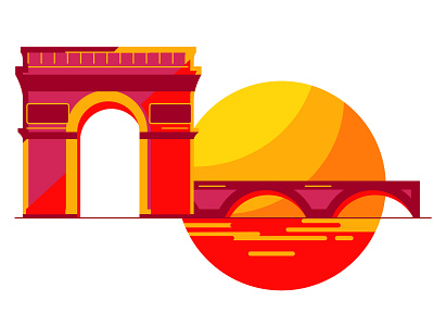 Arc De Triomphe 2d art adobe arc de triomphe architechture cgart design france graphic art illustration illustrator paris vector