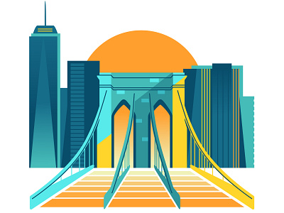 Brooklyn Bridge 2d adobe art bridge brooklyn city design illustration illustrator new york vector