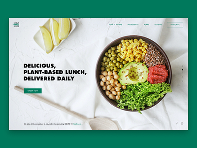 Vegan delivery - Landing page delivery delivery service food green landing landing page landing page design ui ui ux ui design uiux vegan vegan delivery vegan food web design webdesign website